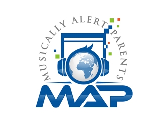 M A P  (an  acronym for Musically Alert Parents) logo design by DreamLogoDesign