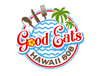 Good Eats Hawaii 808 logo design by Dakon