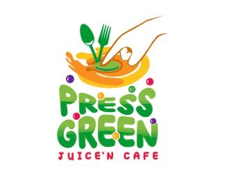Press Green (JuiceN Cafe) logo design by mrdesign