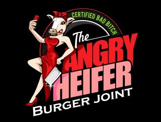 The Angry Heifer Burger & Bar logo design by veron