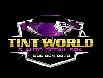 TINT WORLD & AUTO DETAIL SPA logo design by 3Dlogos