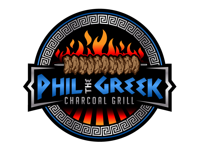 Phil the Greek Charcoal Grill logo design by jaize