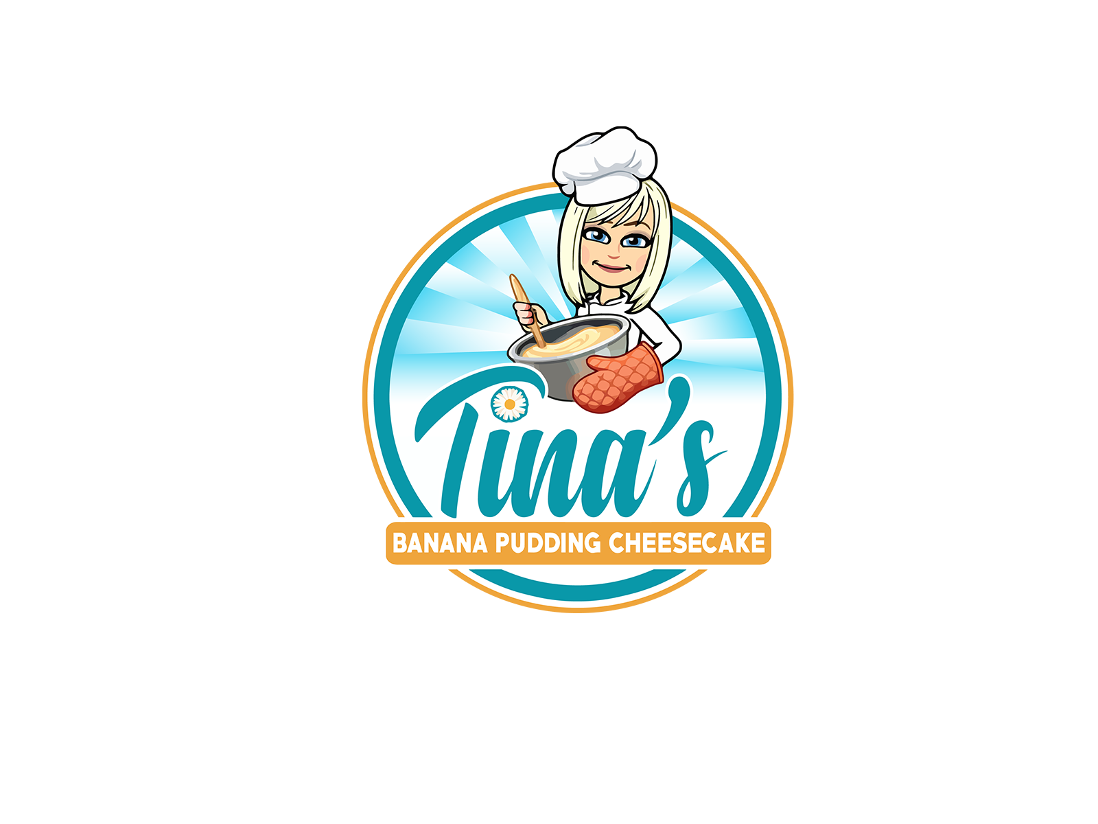 Tina's Banana Pudding Cheesecake logo design by PrimalGraphics