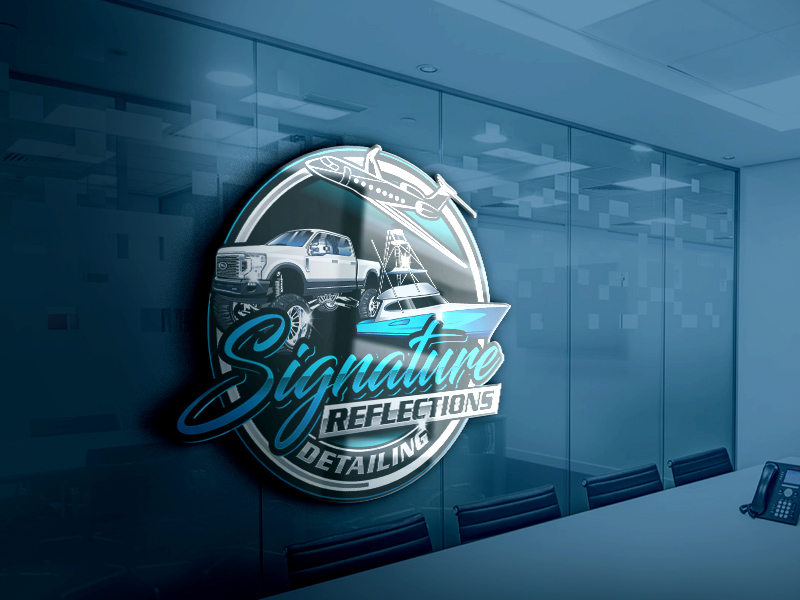 Signature Reflections Detailing logo design by uttam