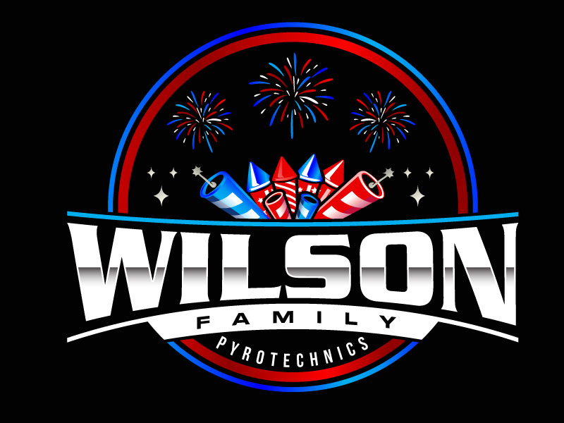 Wilson Family Pyrotechnics logo design by bezalel