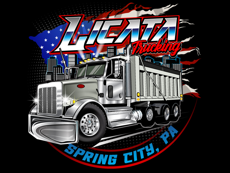 Licata Trucking logo design by DreamLogoDesign