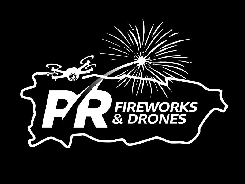 PR Fireworks & Drones logo design by M J