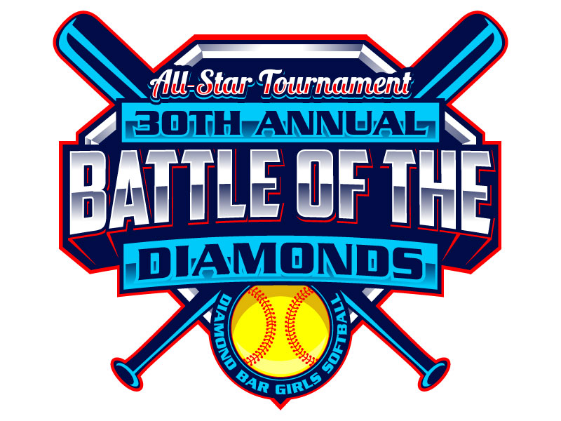 Battle of the Diamonds Diamond Bar Girls Softball logo design by Suvendu