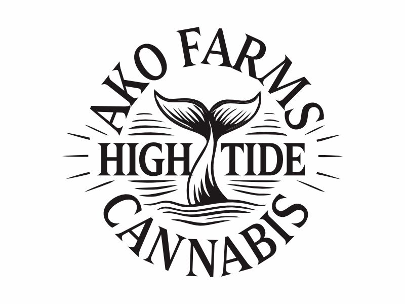 AKO FARMS  HIGH TIDE CANNABIS logo design by XenaArt