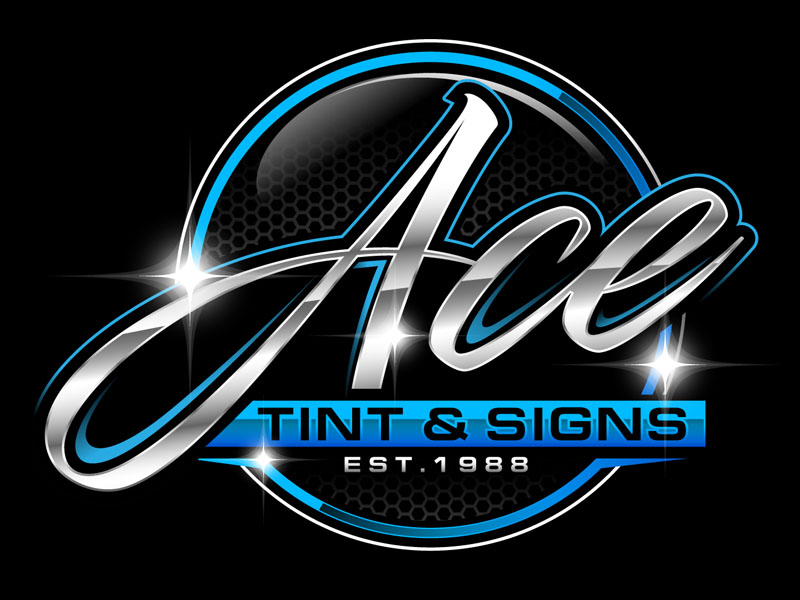 Ace  TINT  & SIGNS logo design by DreamLogoDesign
