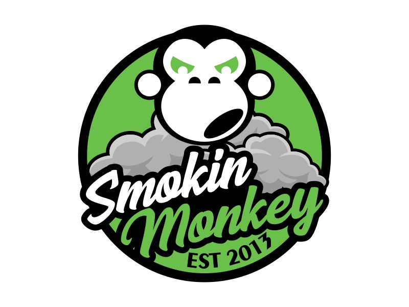 Smokin Monkey logo design by Kruger
