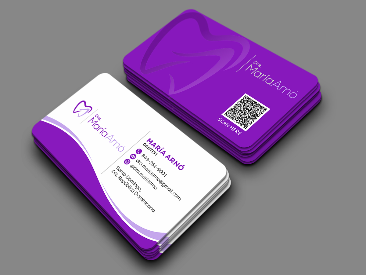 Business card design for a Dentist logo design by Thuwan Aslam Haris