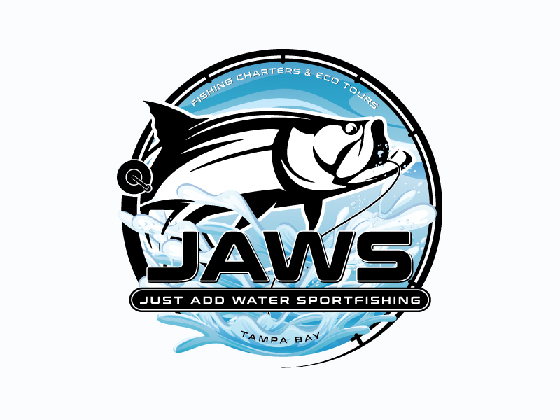 Just Add Water Sportfishing *OR* J.A.W.S. *OR* Just Add Water Sportfishing Tampa Bay logo design by emberdezign