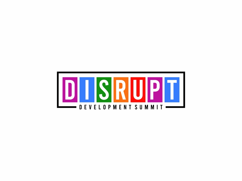 Disrupt Development Summit logo design by glasslogo