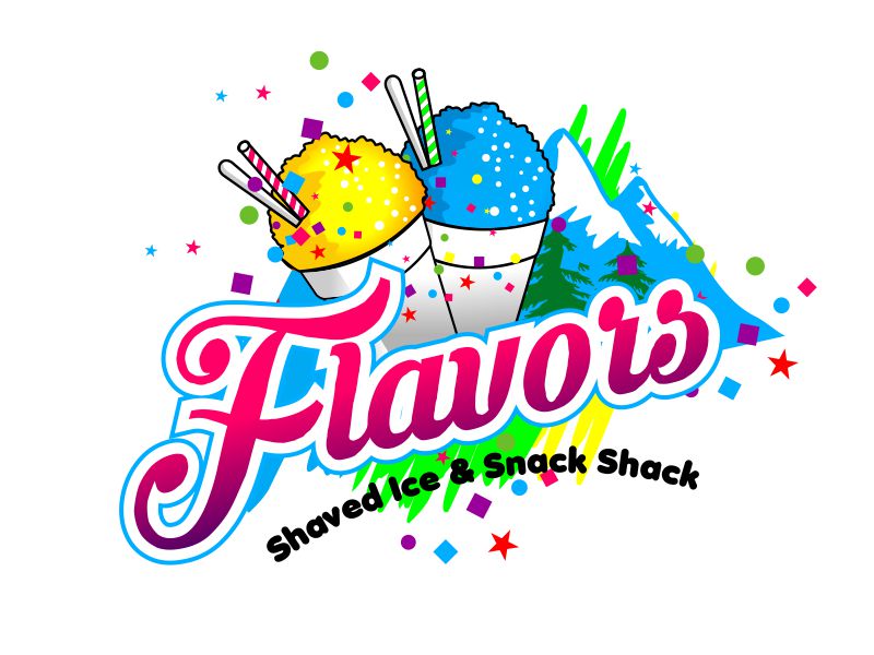 Flavors Shaved Ice & Snack Shack logo design by GURUARTS