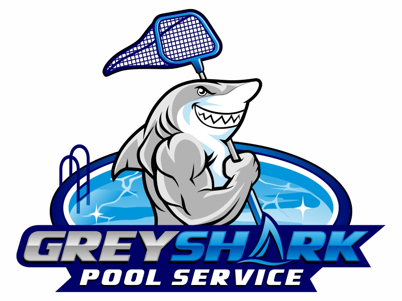 Grey Shark Pool Service logo design by haze