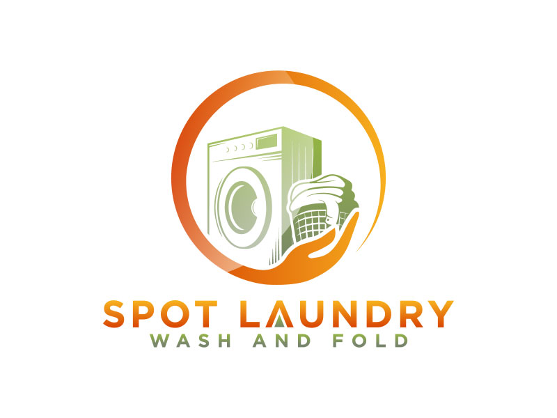 Spot laundry wash and fold logo design by TMaulanaAssa