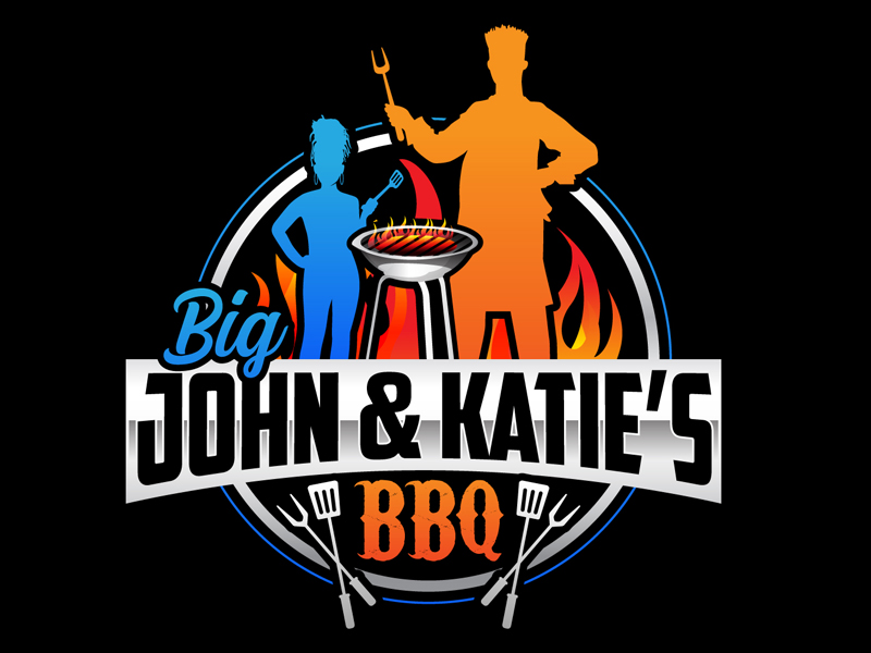 Big John & Katie’s  BBQ logo design by DreamLogoDesign