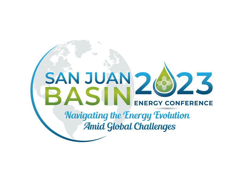 San Juan Basin 2023 Energy Conference - Navigating the Energy Evolution Amid Global Challenges logo design by planoLOGO