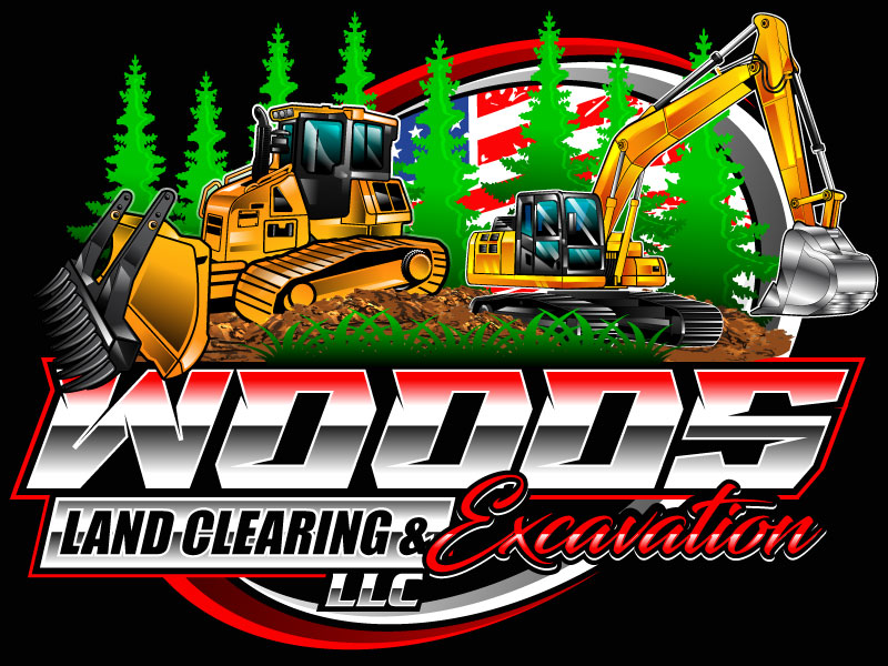 Woods Land Clearing & Excavation, LLC logo design by LogoQueen
