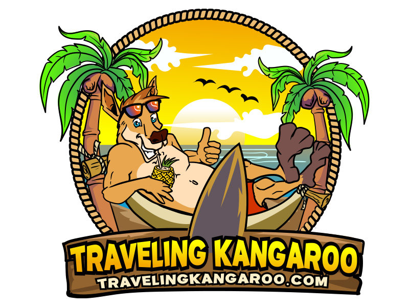 Traveling Kangaroo logo design by Ady Kurniawan