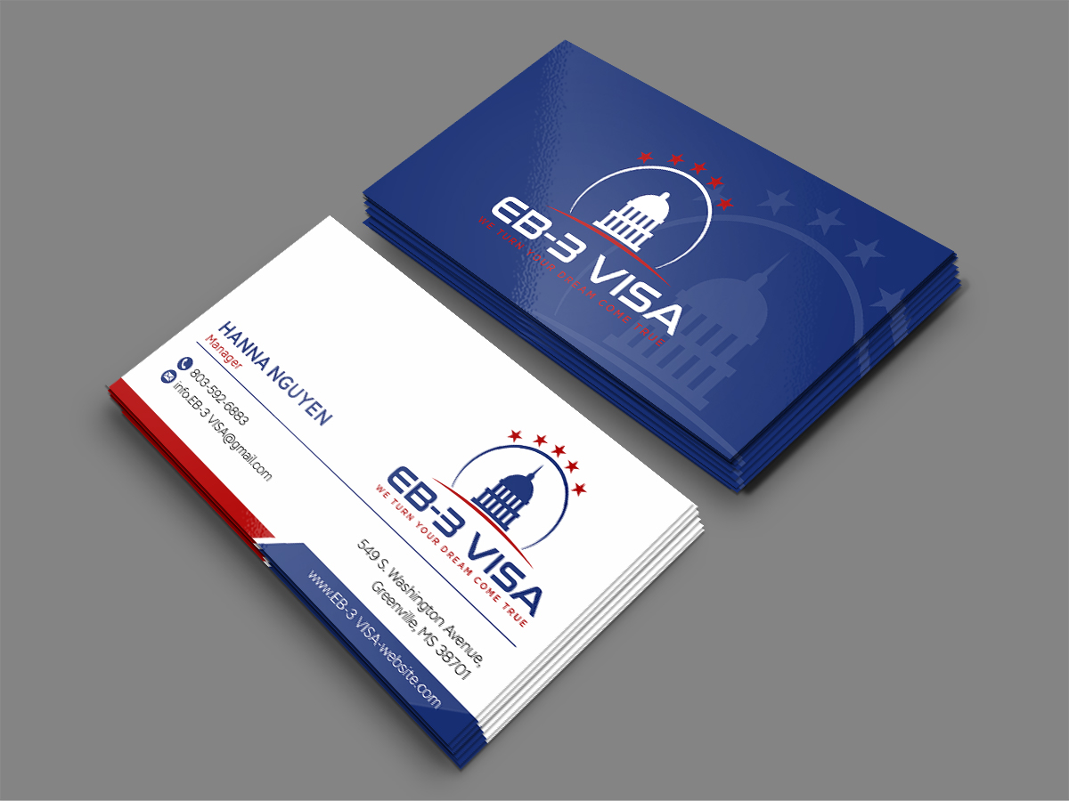 EB-3 VISA  with TAGLINE : we turn your dream come true logo design by Thuwan Aslam Haris