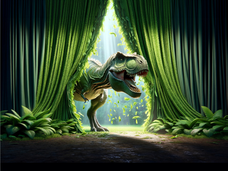 T-Rex Backdrop logo design by Ebad uddin