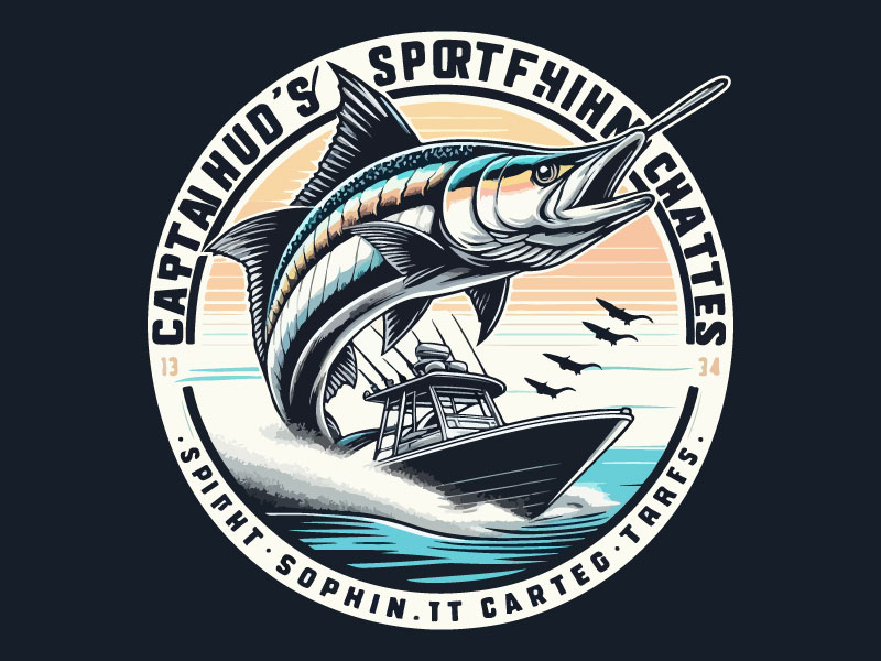 Captain Hud’s Sportfishing Charters logo design by Rahul Biswas