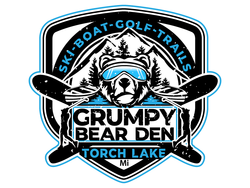 Grumpy Bear Den -Torch Lake logo design by DreamLogoDesign