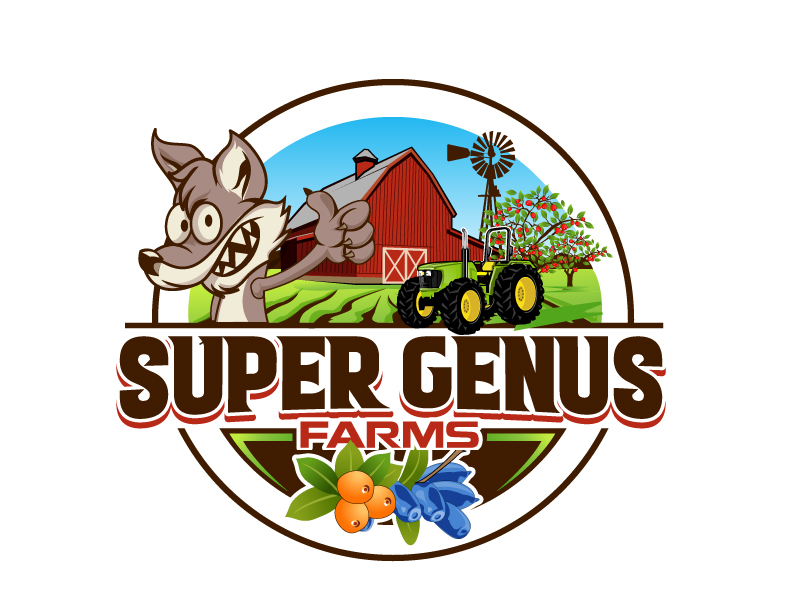 Super Genus Farms logo design by DreamLogoDesign