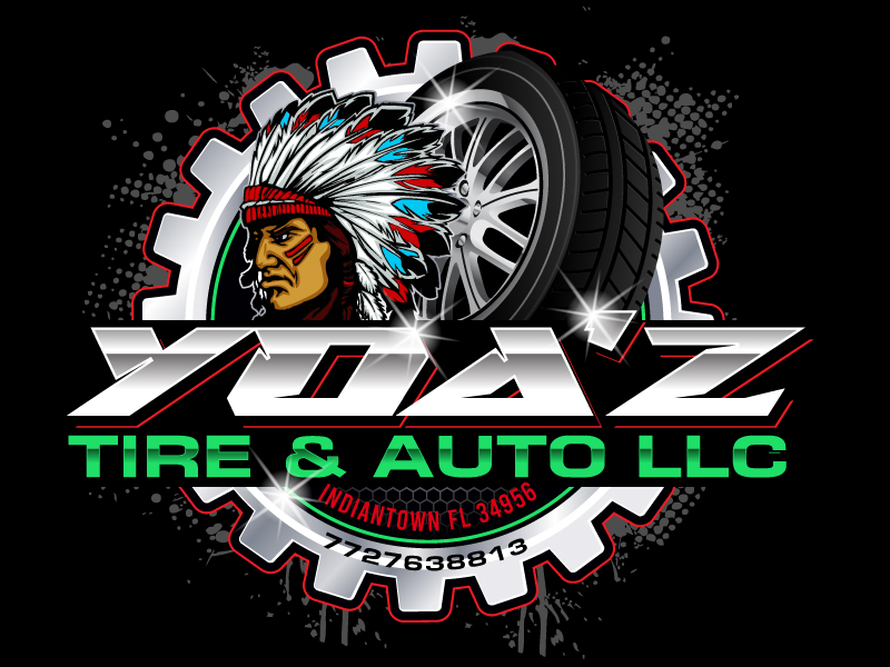 YOA’Z TIRE & AUTO LLC logo design by DreamLogoDesign