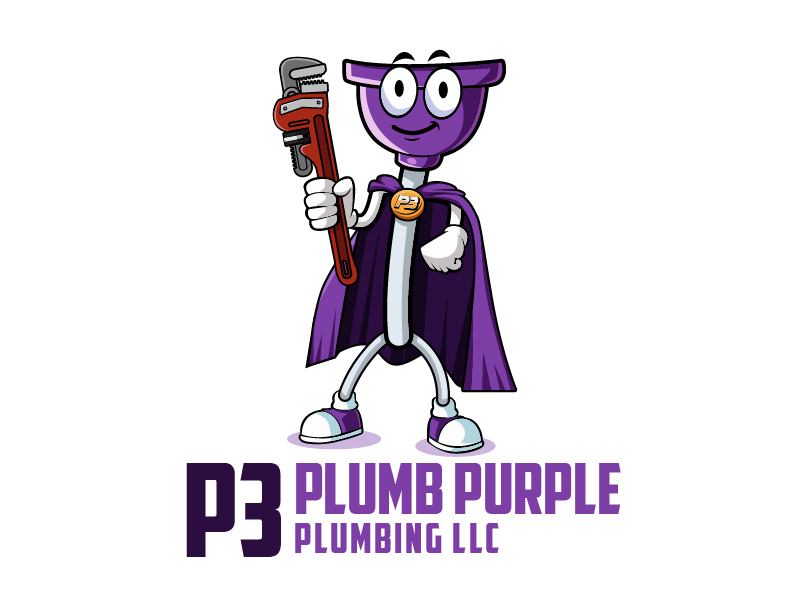 P3 Plumb Purple Plumbing LLC logo design by Bright Ritchil