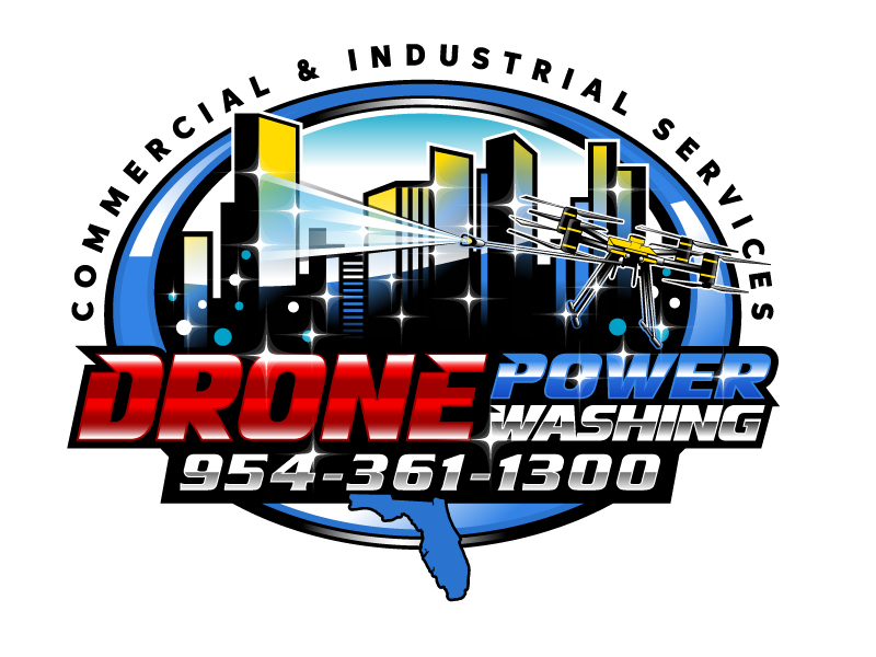 DRONE POWER WASHING logo design by DreamLogoDesign