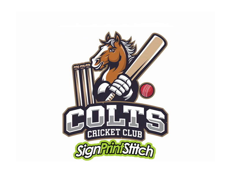 Sign Print Stitch Colts Cricket Club Logo logo design by jandu