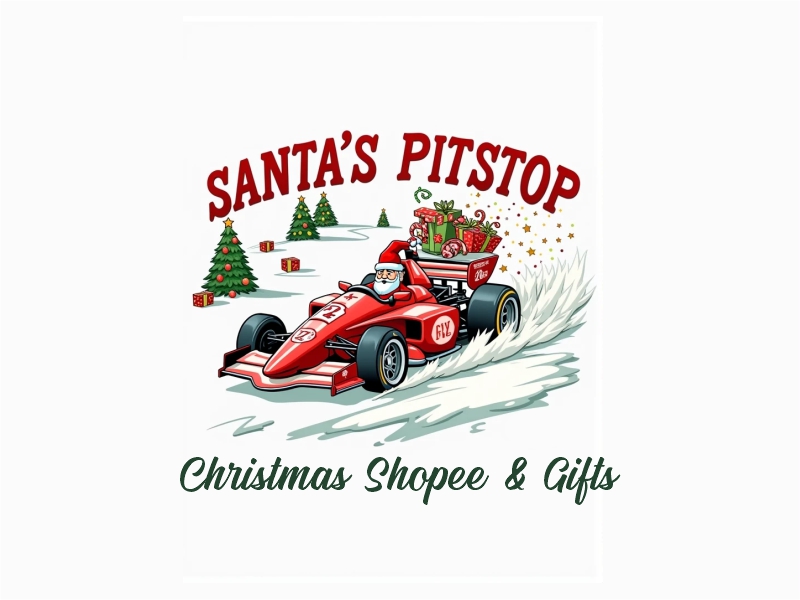Santa's Pitstop logo design by Girly