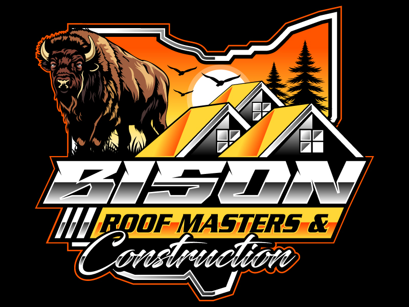 Bison Roofing & Construction logo design by LogoQueen