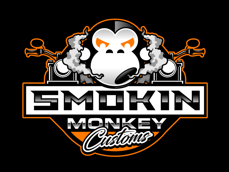 Smokin Monkey Customs logo design by DreamLogoDesign