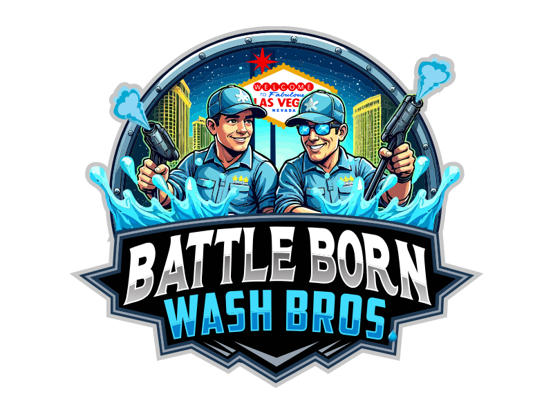 Battle Born Wash Bros. logo design by F. Curtis