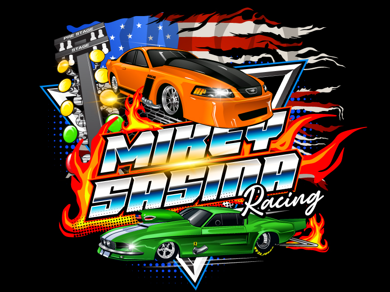 Mikey Sasina Racing logo design by DreamLogoDesign