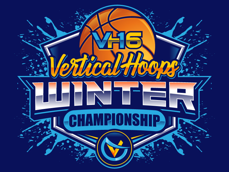 Vertical hoops winter championship team list logo design by LogoQueen