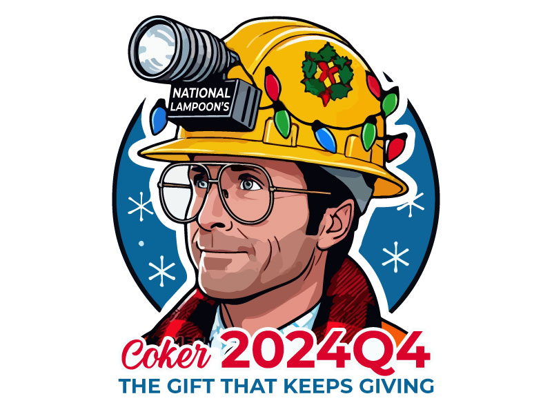 Coker 2024Q4 The gift that keeps giving logo design by Crushboysourav