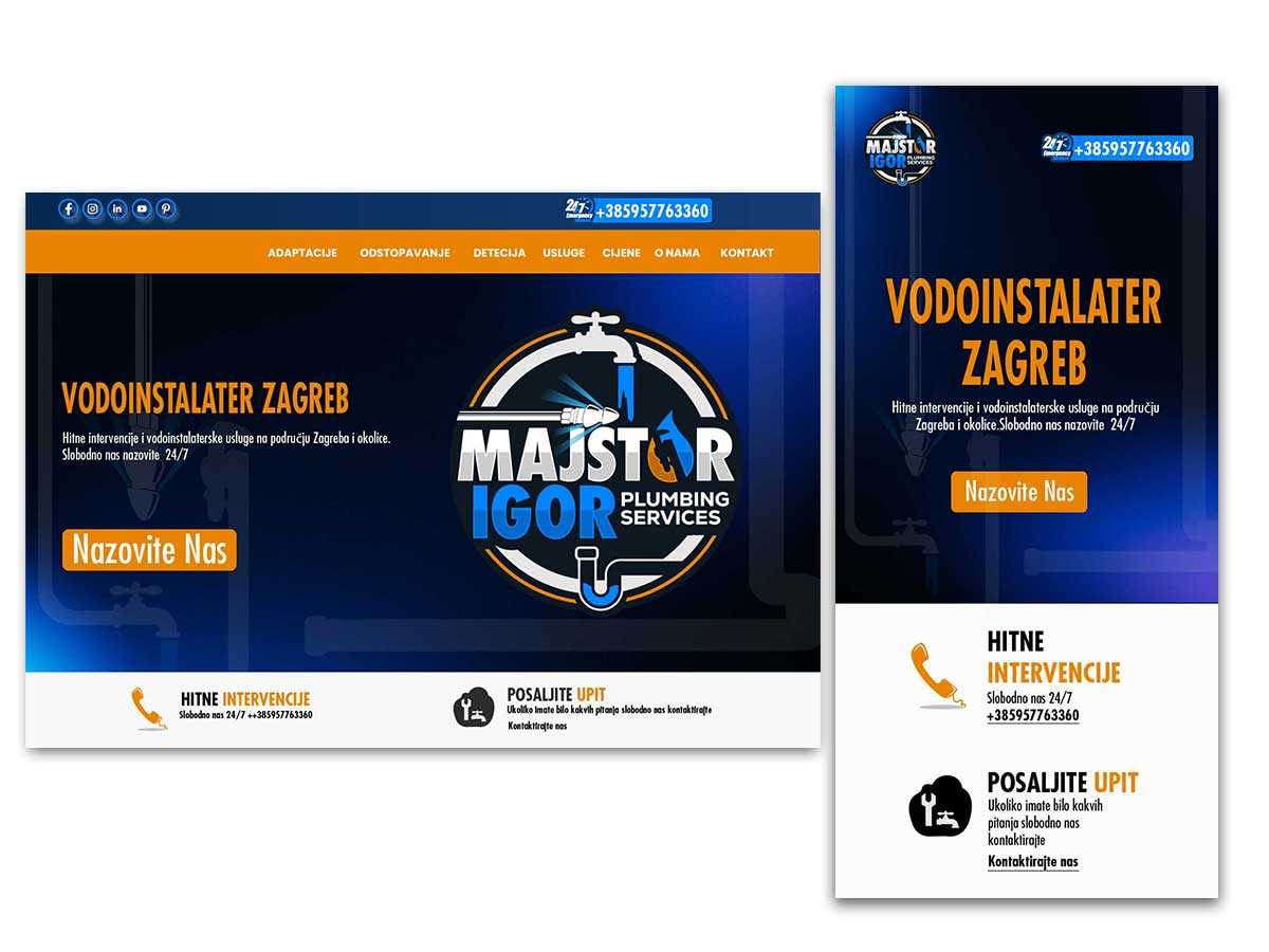 MAJSTOR IGOR plumbing services logo design by grea8design
