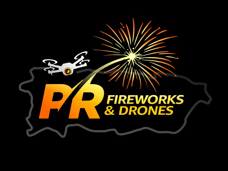 PR Fireworks & Drones logo design by M J