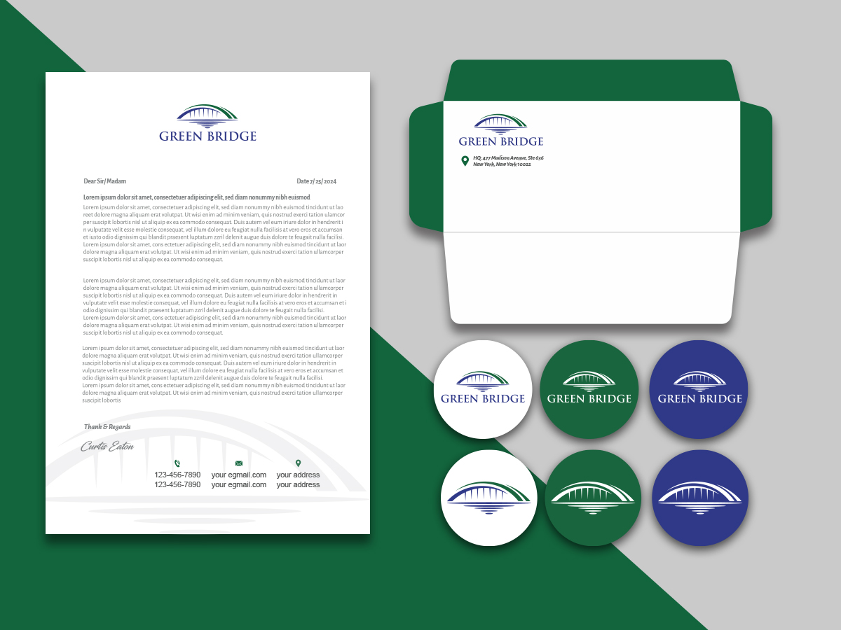 Green Bridge logo design by grea8design
