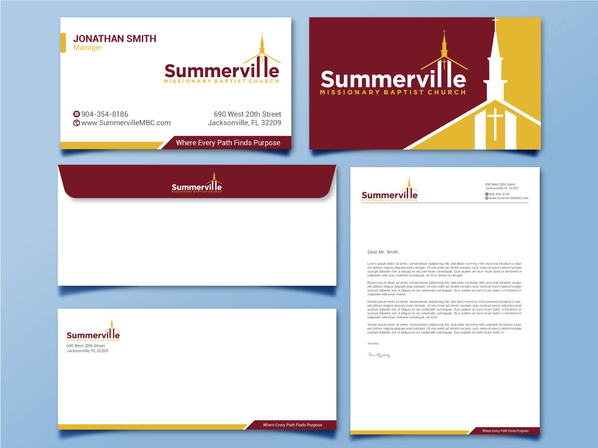 Create Letterhead + Business Card and Shirt Design for Church logo design by Boomstudioz