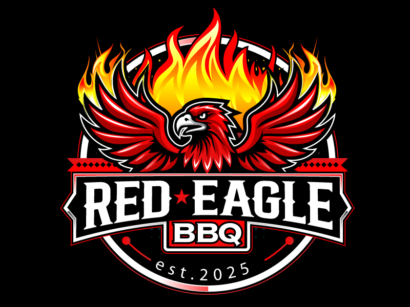 Red Eagle BBQ logo design by DreamLogoDesign