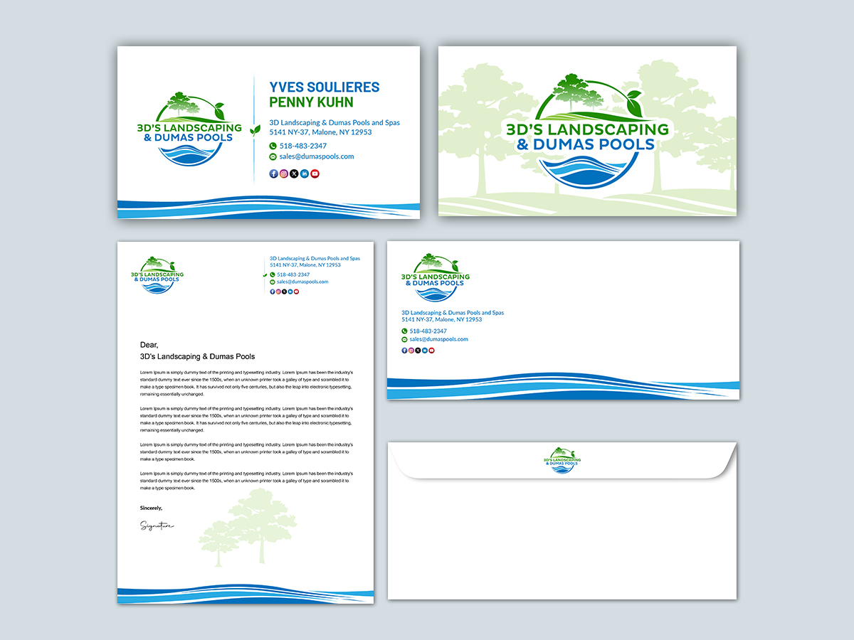 3D’s Landscaping & Dumas Pools Logo Design
