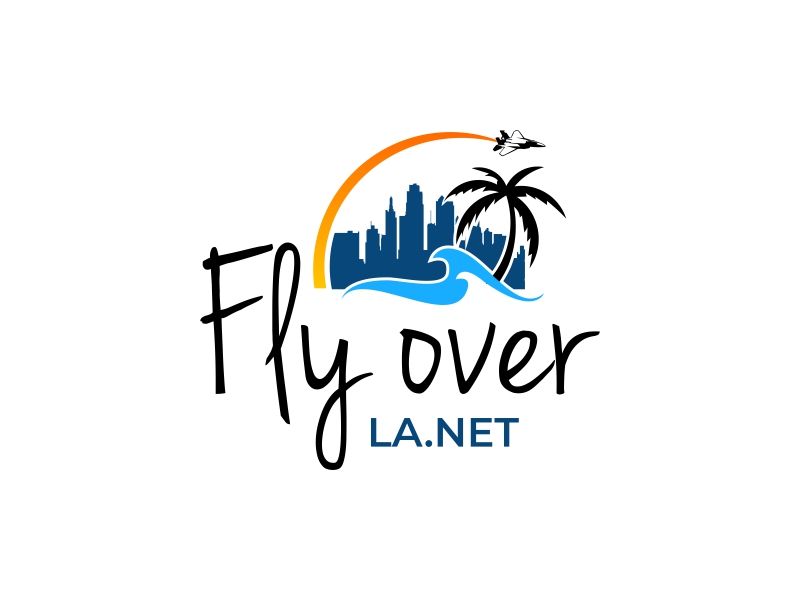 Fly over LA.net logo design by luckyprasetyo