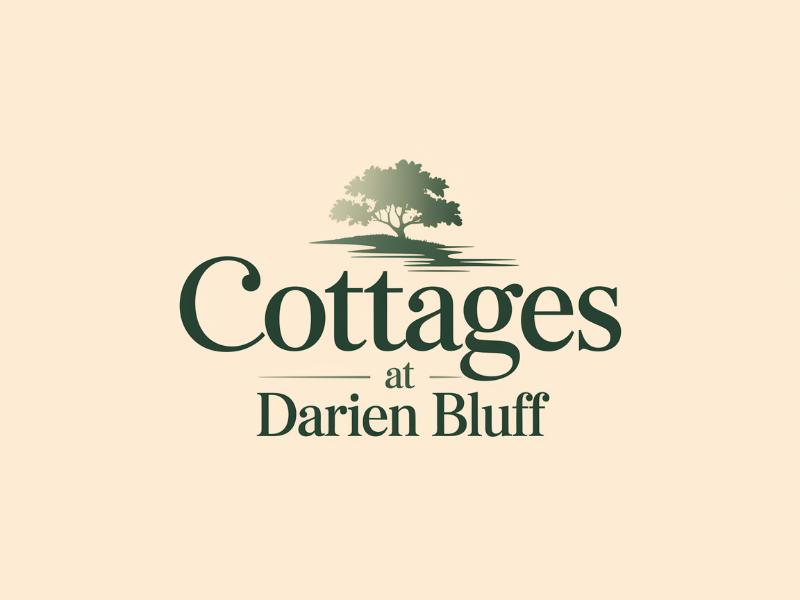 Cottages at Darien Bluff logo design by maya