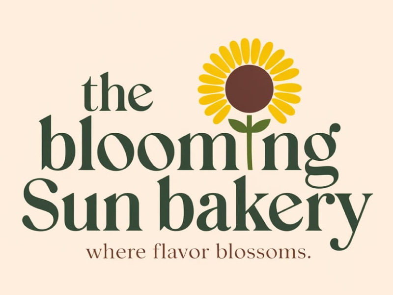 The Blooming Sun Bakery logo design by pixalrahul